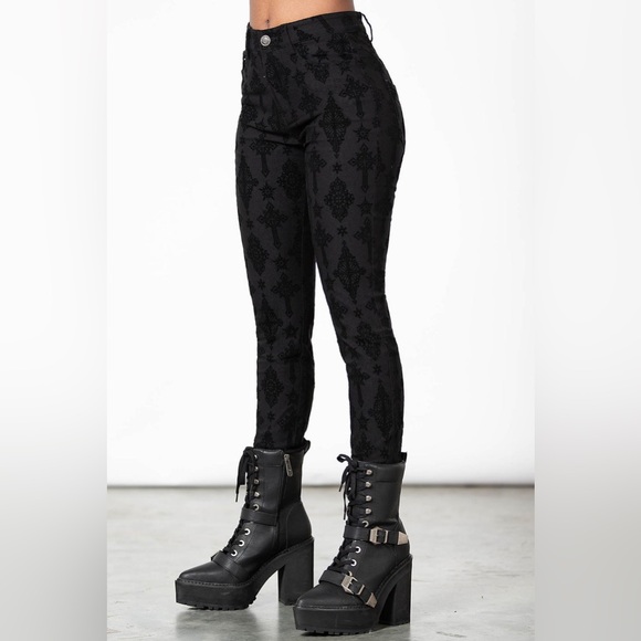 Killstar Denim - Killstar Nora Flocked Trousers